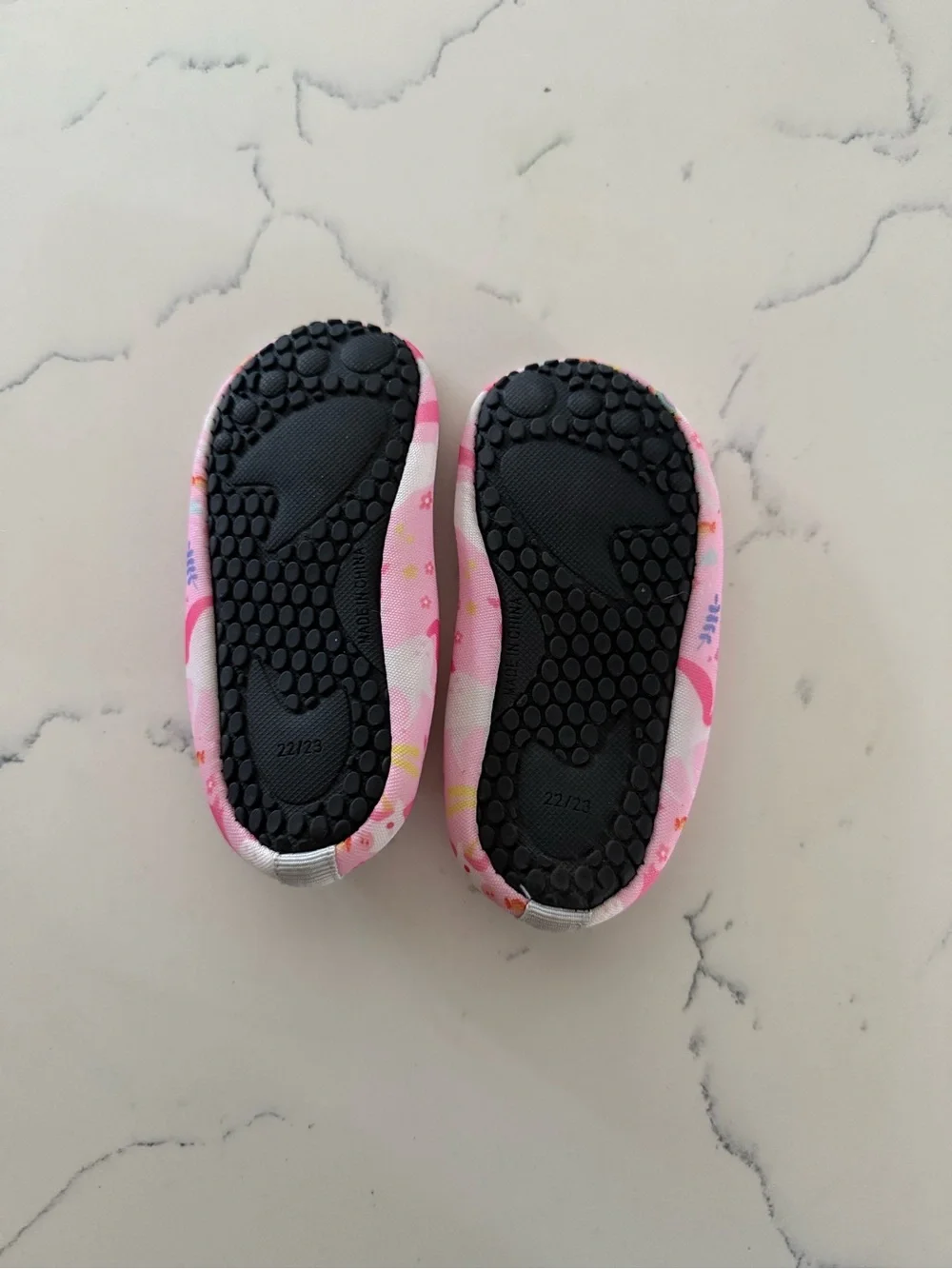 Kids Pink Unicorn Water Shoes with Pull Tab